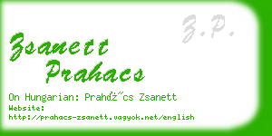 zsanett prahacs business card